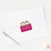 Funky Flowers Square Book Labels (Envelop)