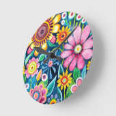 Funky Flowers wandklok (Hoek)
