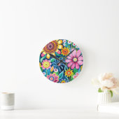 Funky Flowers wandklok (Huis)