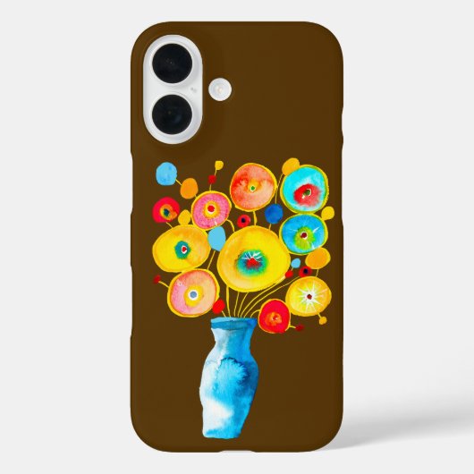 Funky flowers waterverf kunst Case-Mate iPhone case (Achterkant)