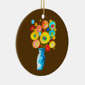 Funky flowers waterverf kunst keramisch ornament (Rechts)