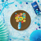 Funky flowers waterverf kunst papieren bordje (Feest)