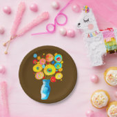 Funky flowers waterverf kunst papieren bordje (Feest)