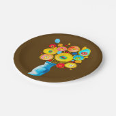 Funky flowers waterverf kunst papieren bordje (Gekanteld)