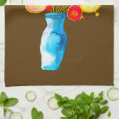 Funky flowers waterverf kunst theedoek (Gevouwen)