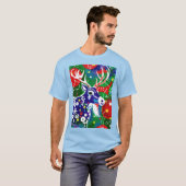Funky Folk Art Kerst Reindeer T-shirt (Voorkant volledig)