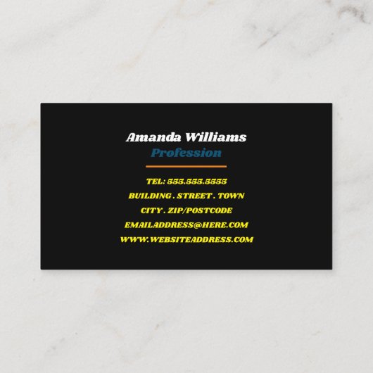 Funky Font Design, Retrostijl Visitekaartje (Achterkant)