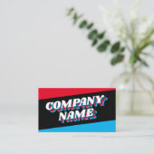 Funky Font Design, Retrostijl Visitekaartje (Staand voorkant)