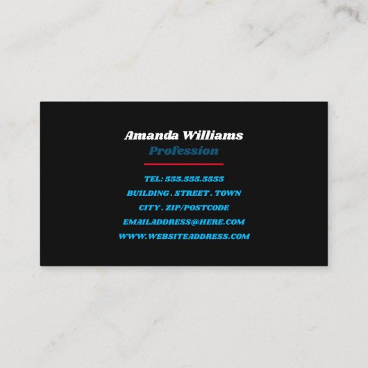 Funky Font Design, Retrostijl Visitekaartje (Achterkant)