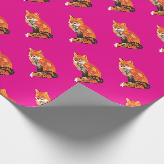Funky Fox in roze Cadeaupapier (Hoek)