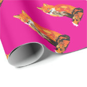 Funky Fox in roze Cadeaupapier (Rol Hoek)