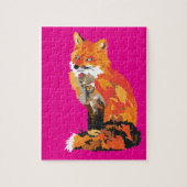 Funky Fox in roze Legpuzzel (Verticaal)