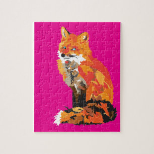 Funky Fox in roze Legpuzzel