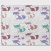 Funky Foxes Pattern Cadeaupapier (Vlak)