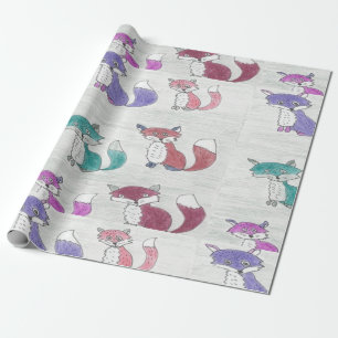 Funky Foxes Pattern Cadeaupapier