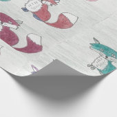 Funky Foxes Pattern Cadeaupapier (Hoek)