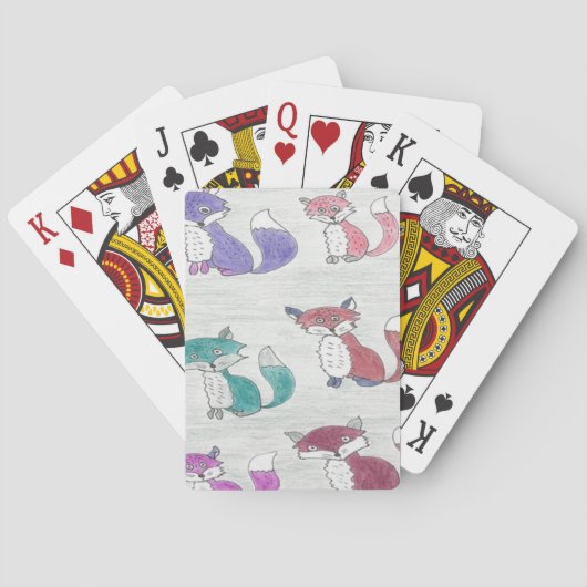 Funky Foxes Pattern Pokerkaarten (Achterkant)