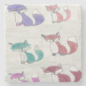 Funky Foxes Pattern Stenen Onderzetter (Voorkant)