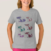 Funky Foxes Pattern T-shirt (Voorkant)