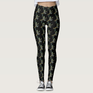 Funky Fractal climate tree Frog Pattern Leggings