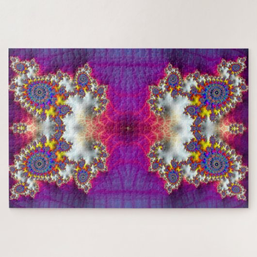 Funky Fractal Holographic Psychedelic Owl Abstract Legpuzzel (Horizontaal)