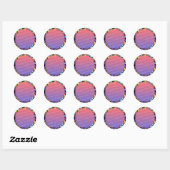 funky fractale textuur fotolijst ronde sticker (Vel)