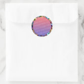 funky fractale textuur fotolijst ronde sticker (Tas)