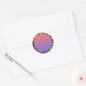 funky fractale textuur fotolijst ronde sticker (Envelop)