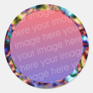 funky fractale textuur fotolijst ronde sticker