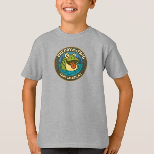 Funky Freddy Frog of Linn Valley, KS Kids Tee T-shirt (Voorkant)
