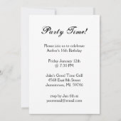Funky Fresh Black Grunge Birthday Party Invitation Kaart (Achterkant)