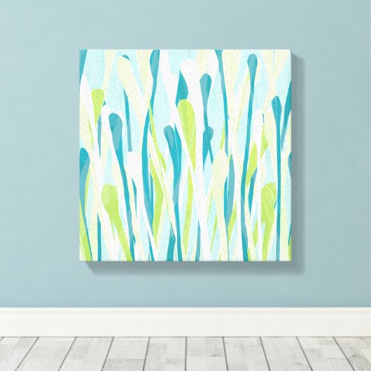 Funky Fresh Grasses Design Verpakt Canvas (Insitu (Houten vloer))