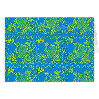 Funky Frog Blue Green Toad Kinder Doodle Art