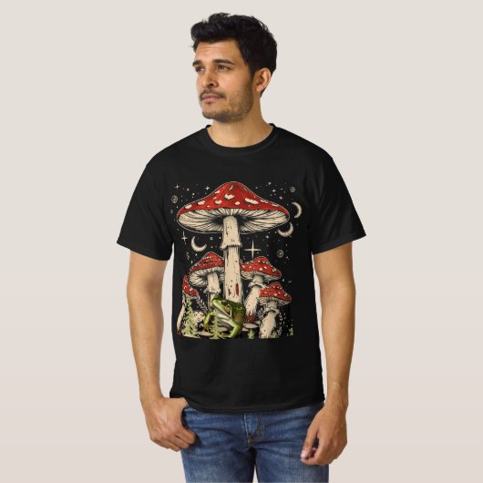 Funky Frog in Boho Retro Style Boho Retro Frog Vib T-shirt (Voorkant volledig)