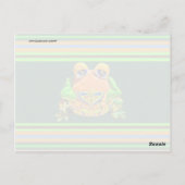 Funky Frog Oranje Green Striped Novelty Gifts Briefkaart (Achterkant)