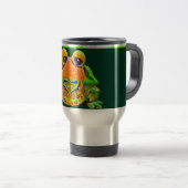 Funky Frog Oranje Green Striped Novelty Gifts Reisbeker (Voorkant rechts)