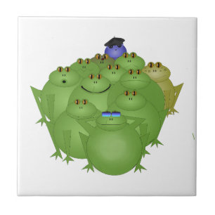 Funky Frogs Keramische Tegel Tegeltje