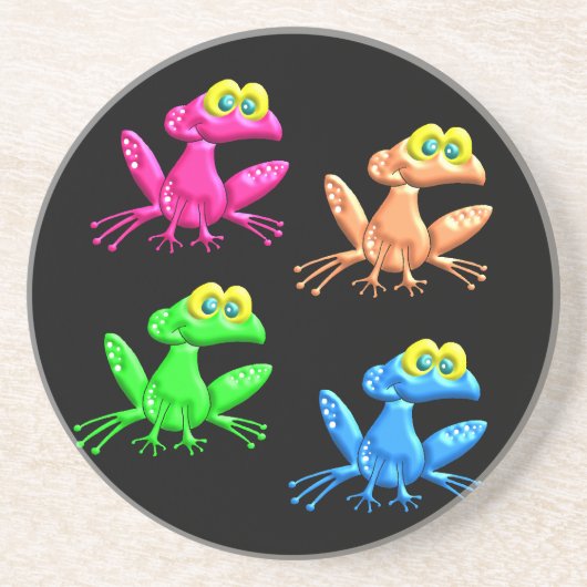 Funky Frogs Zandsteen Onderzetter (Voorkant)