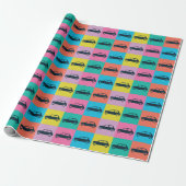 Funky Fun Checkerboard Mini Cooper Cadeaupapier (Uitgerold)