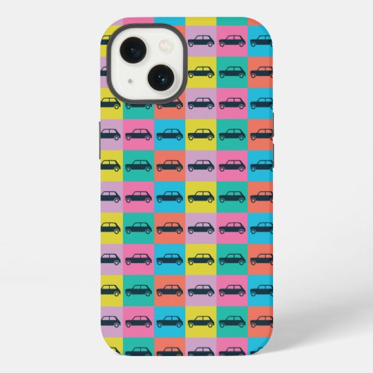 Funky Fun Checkerboard Mini Cooper iPhone Hoesje (Achterkant)
