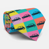 Funky Fun Checkerboard Mini Cooper Stropdas (Opgerold)
