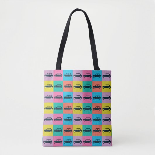 Funky Fun Checkerboard Mini Cooper Tote Bag (Voorkant)