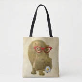 Funky Fun Hippo Canvas tas! Tote Bag (Voorkant)