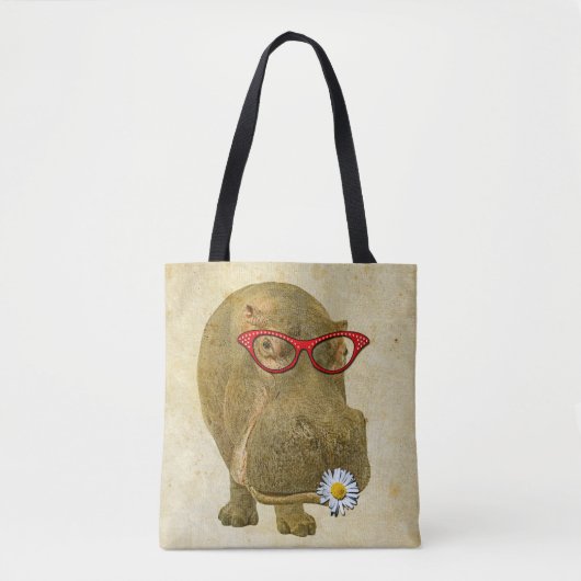 Funky Fun Hippo Canvas tas! Tote Bag (Voorkant)