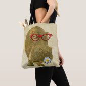 Funky Fun Hippo Canvas tas! Tote Bag (Dichtbij)