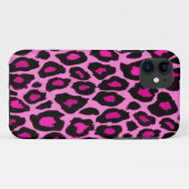Funky Fun Hot Pink zwarte leopard-draagtas met wie Case-Mate iPhone Case (Achterkant (horizontaal))