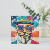 Funky Fun Independence Day Feestdagenkaart (Staand voorkant)