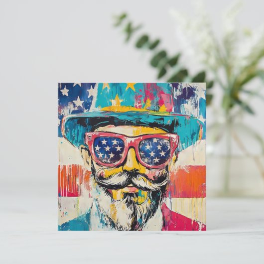 Funky Fun Independence Day Feestdagenkaart (Staand voorkant)