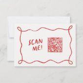 Funky Fun Moderne Retro QR Code Trouwen RSVP Kaartje (Achterkant)