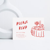 Funky Fun Moderne Retro QR Code Trouwen RSVP Kaartje